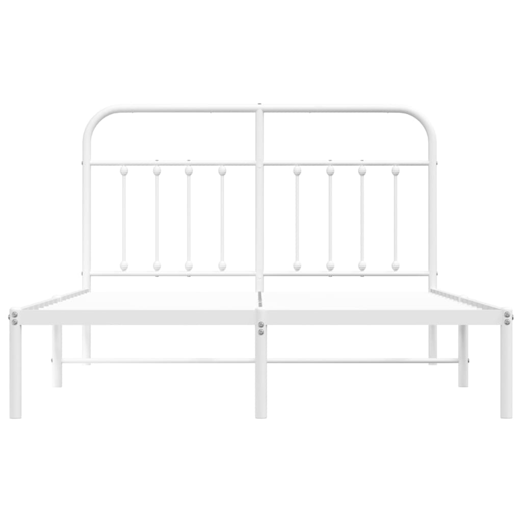 Estrutura de cama com cabeceira 135x190 cm metal branco