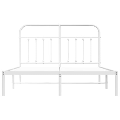 Estrutura de cama com cabeceira 135x190 cm metal branco