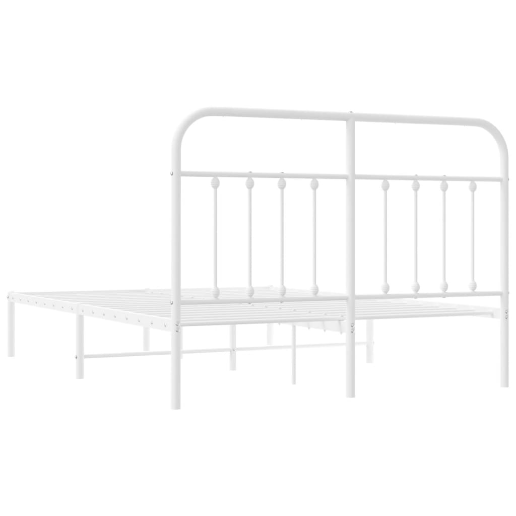 Estrutura de cama com cabeceira 135x190 cm metal branco