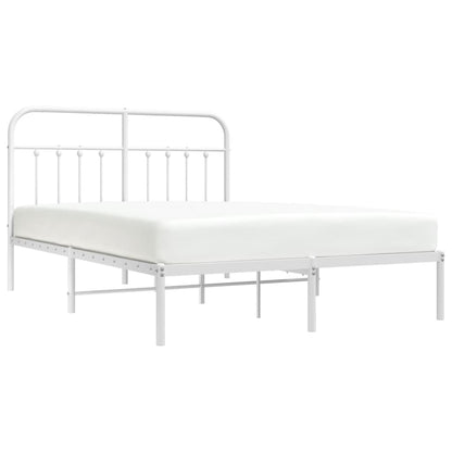 Estrutura de cama com cabeceira 140x190 cm metal branco