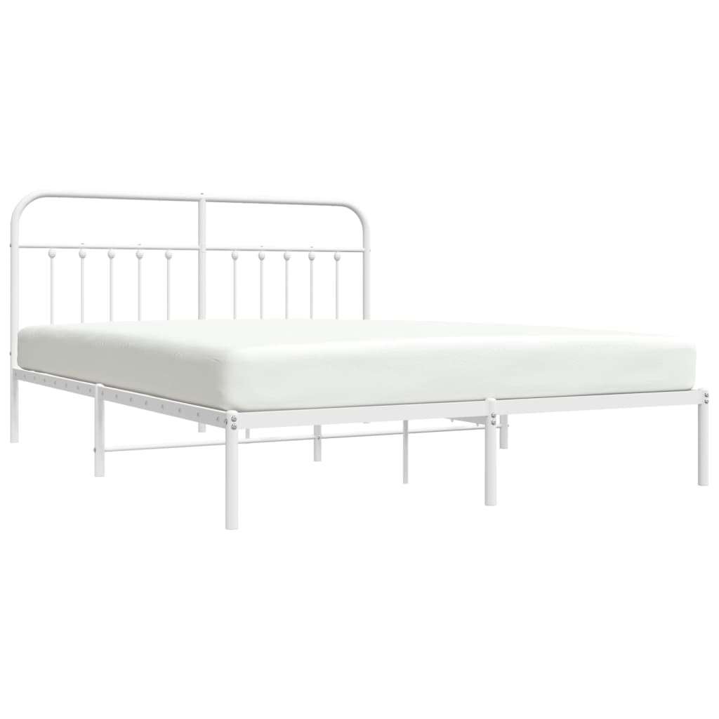 Estrutura de cama com cabeceira 160x200 cm metal branco