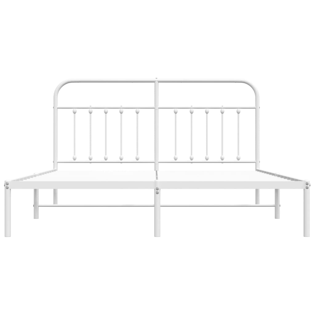 Estrutura de cama com cabeceira 160x200 cm metal branco