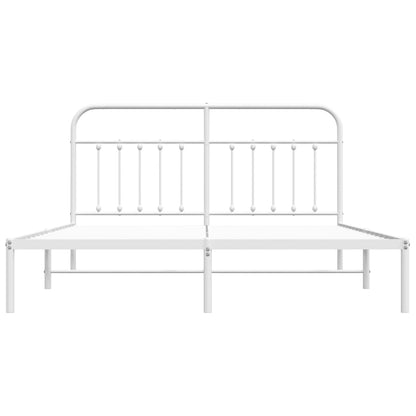 Estrutura de cama com cabeceira 160x200 cm metal branco