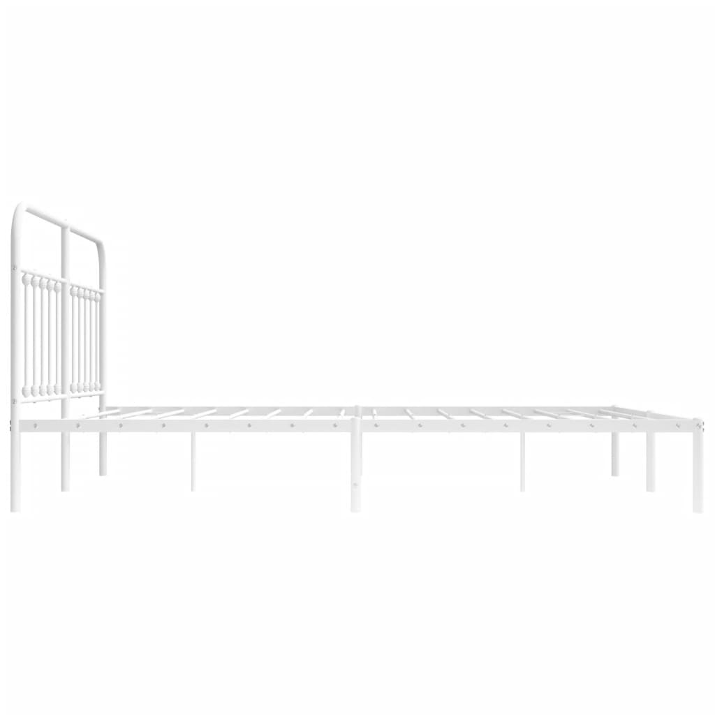 Estrutura de cama com cabeceira 160x200 cm metal branco