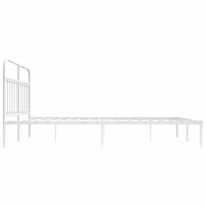 Estrutura de cama com cabeceira 160x200 cm metal branco