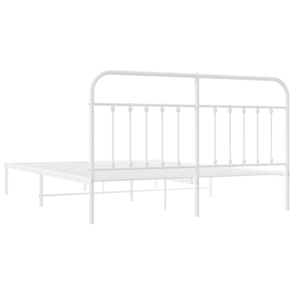 Estrutura de cama com cabeceira 160x200 cm metal branco