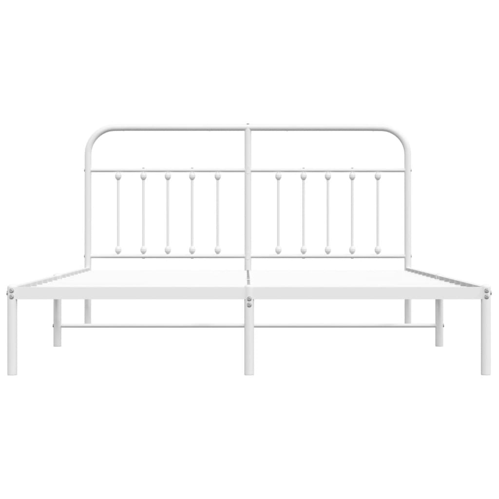 Estrutura de cama com cabeceira 180x200 cm metal branco