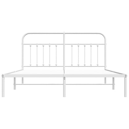 Estrutura de cama com cabeceira 180x200 cm metal branco