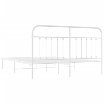 Estrutura de cama com cabeceira 180x200 cm metal branco