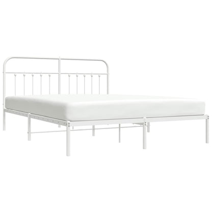 Estrutura de cama com cabeceira 183x213 cm metal branco