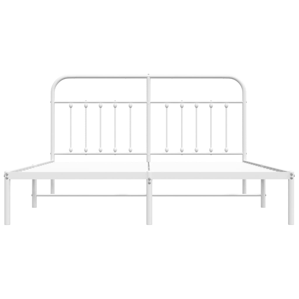 Estrutura de cama com cabeceira 183x213 cm metal branco