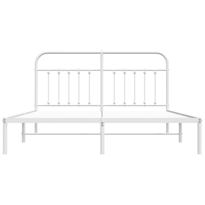 Estrutura de cama com cabeceira 183x213 cm metal branco