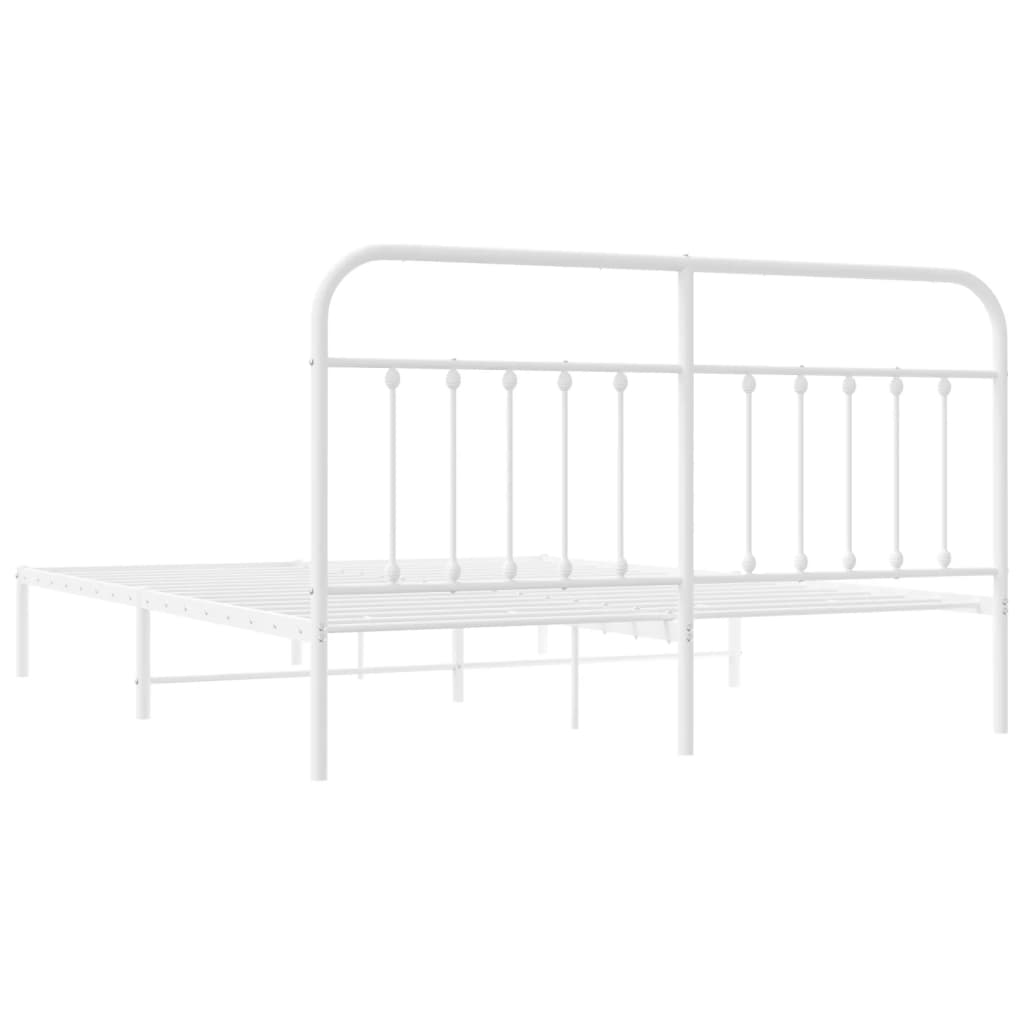 Estrutura de cama com cabeceira 183x213 cm metal branco