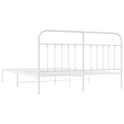 Estrutura de cama com cabeceira 183x213 cm metal branco