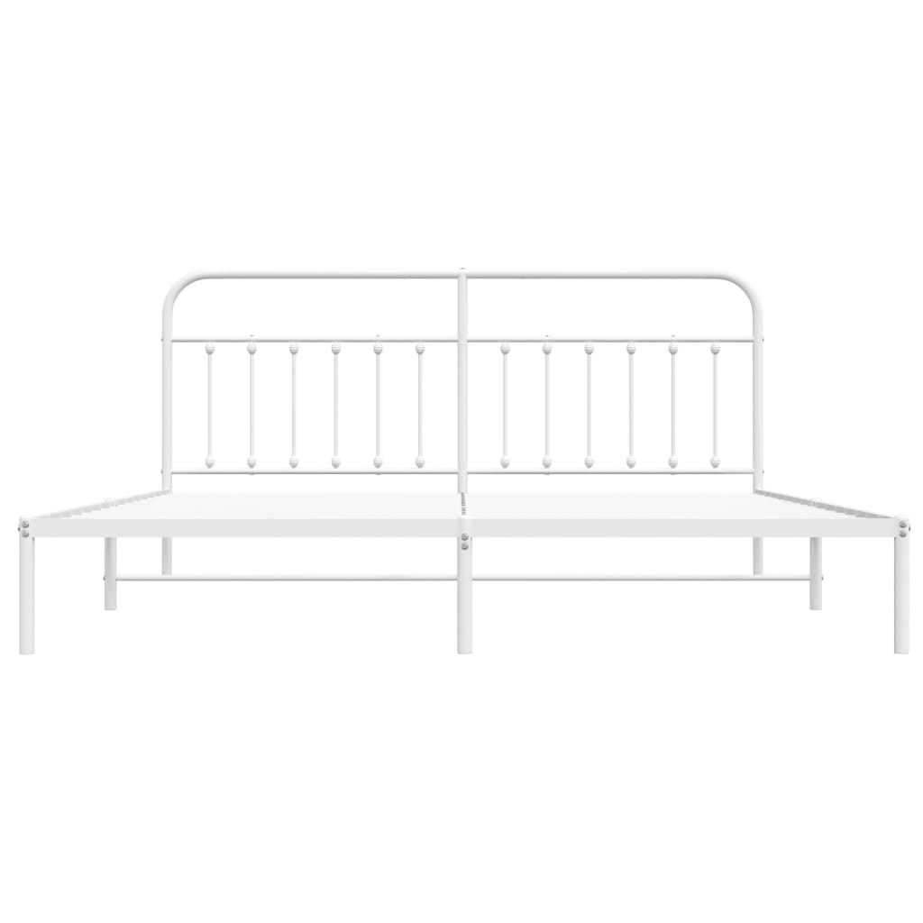 Estrutura de cama com cabeceira 193x203 cm metal branco