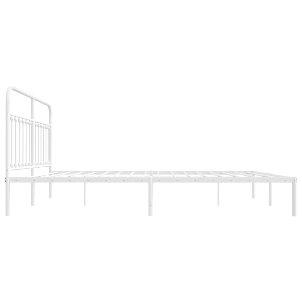 Estrutura de cama com cabeceira 193x203 cm metal branco