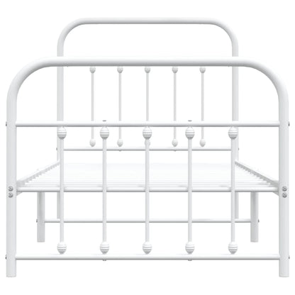 Estrutura de cama com cabeceira e pés 80x200 cm metal branco