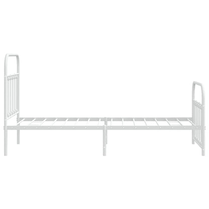 Estrutura de cama com cabeceira e pés 80x200 cm metal branco