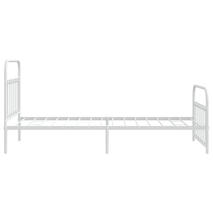 Estrutura de cama com cabeceira e pés 100x200 cm metal branco