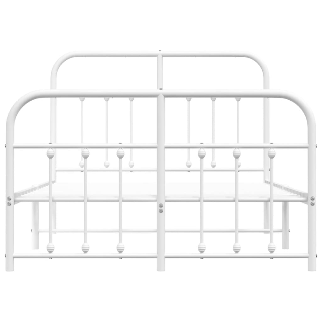 Estrutura de cama com cabeceira e pés 120x190 cm metal branco