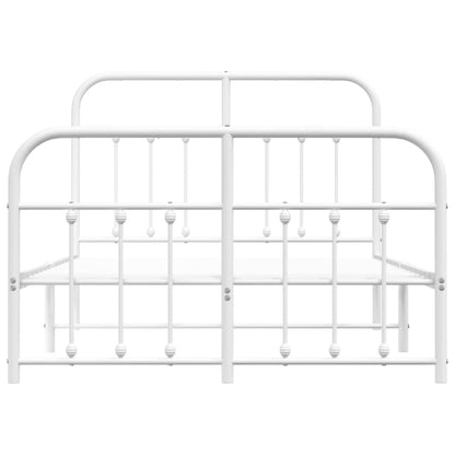 Estrutura de cama com cabeceira e pés 120x190 cm metal branco