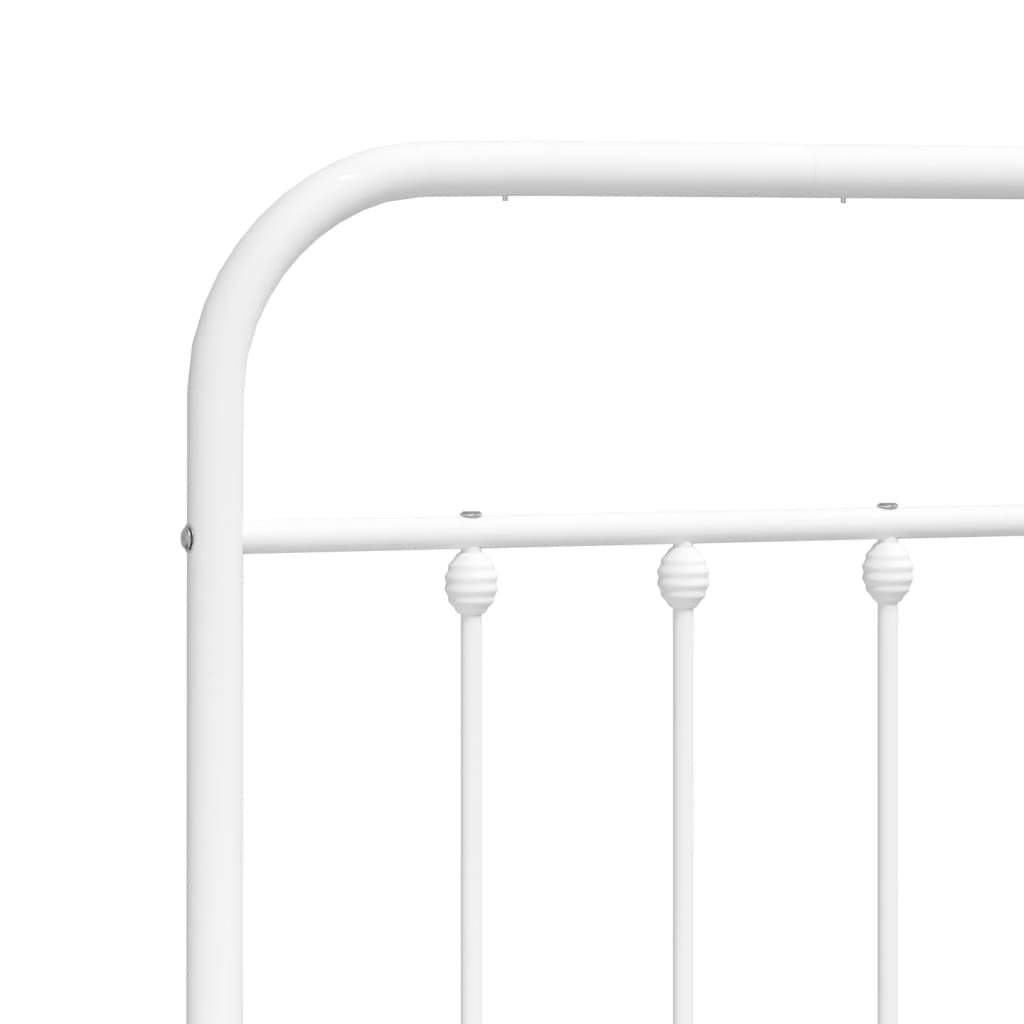 Estrutura de cama com cabeceira e pés 183x213 cm metal branco