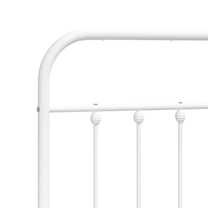 Estrutura de cama com cabeceira e pés 183x213 cm metal branco