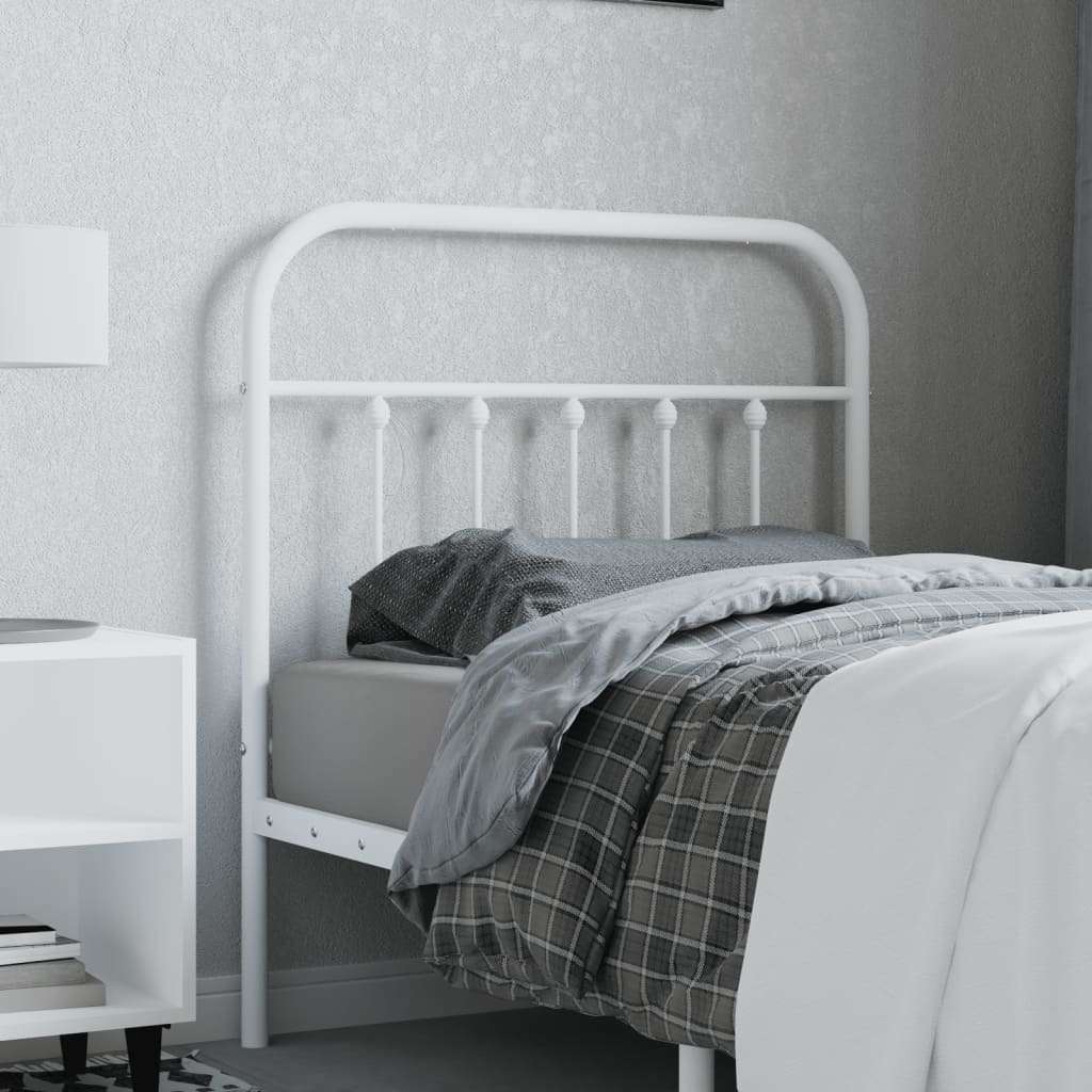 Cabeceira de cama 80 cm metal branco