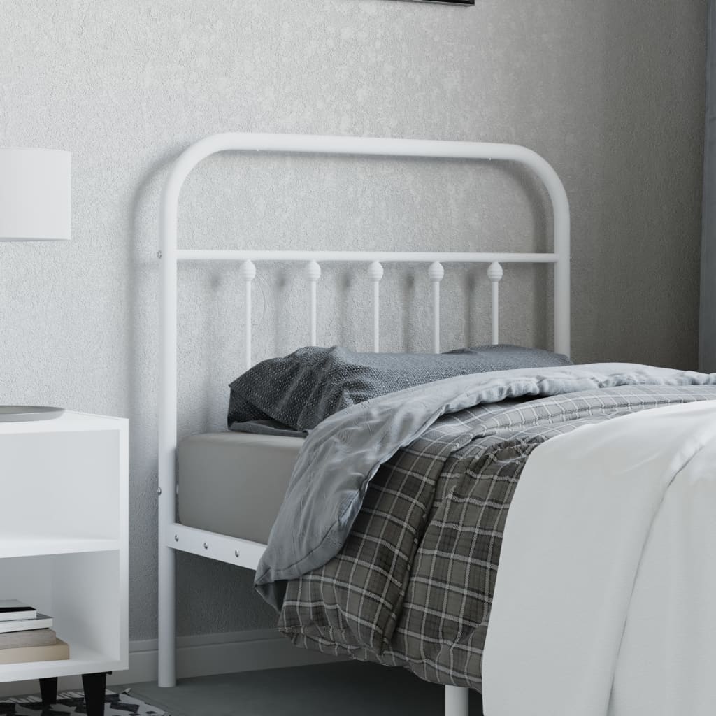 Cabeceira de cama 90 cm metal branco