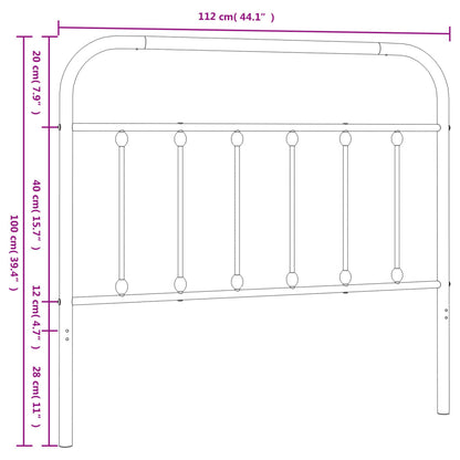 Cabeceira de cama 107 cm metal branco