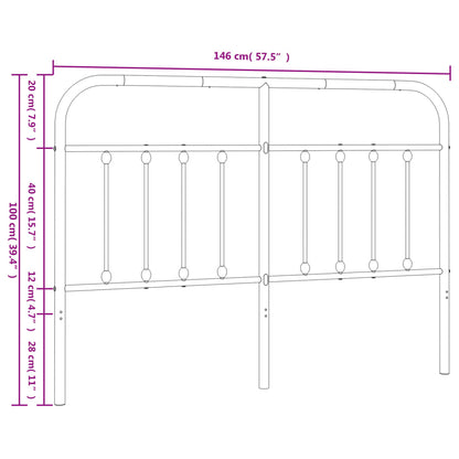 Cabeceira de cama 140 cm metal branco