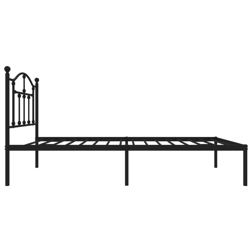 Estrutura de cama com cabeceira 75x190 cm metal preto