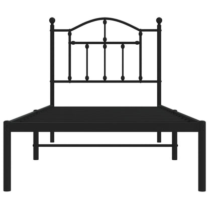 Estrutura de cama com cabeceira 80x200 cm metal preto