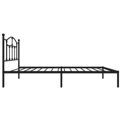 Estrutura de cama com cabeceira 80x200 cm metal preto