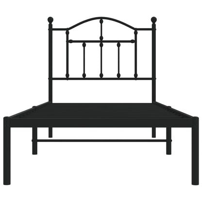 Estrutura de cama com cabeceira 90x190 cm metal preto