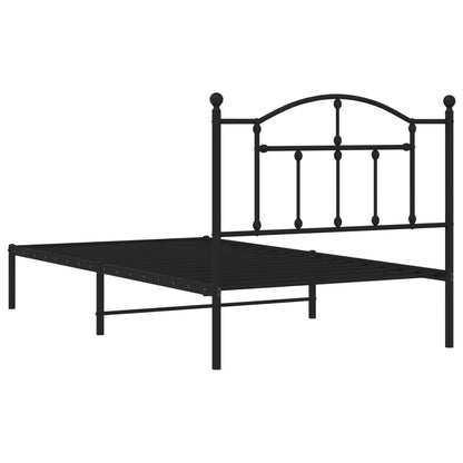 Estrutura de cama com cabeceira 100x190 cm metal preto