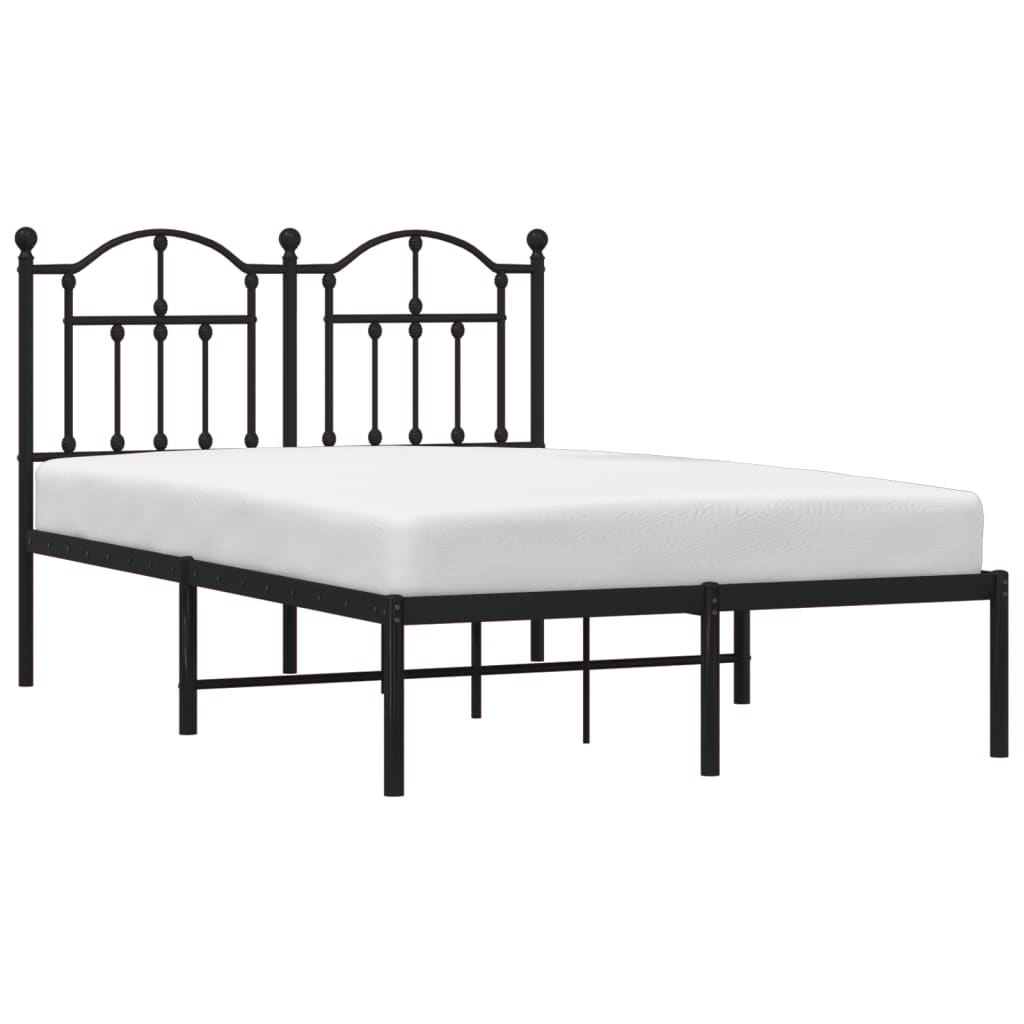 Estrutura de cama com cabeceira 120x190 cm metal preto