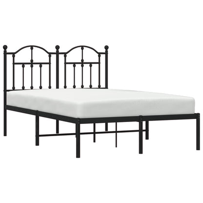 Estrutura de cama com cabeceira 120x190 cm metal preto