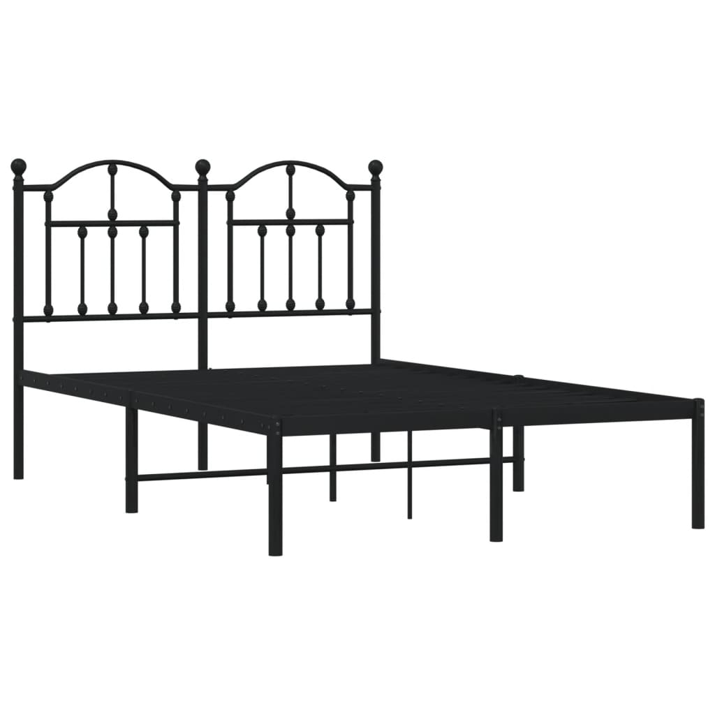 Estrutura de cama com cabeceira 120x190 cm metal preto