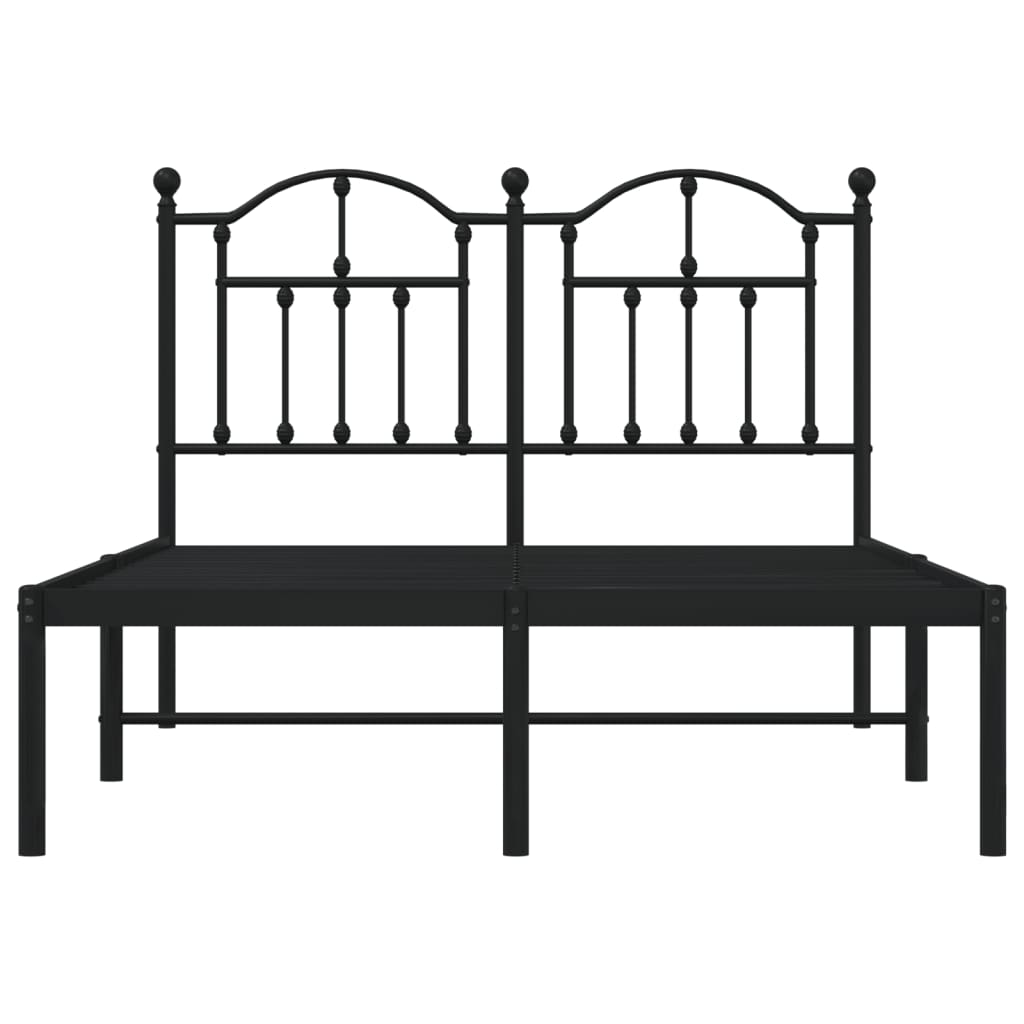 Estrutura de cama com cabeceira 120x190 cm metal preto