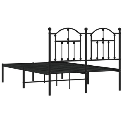 Estrutura de cama com cabeceira 120x190 cm metal preto