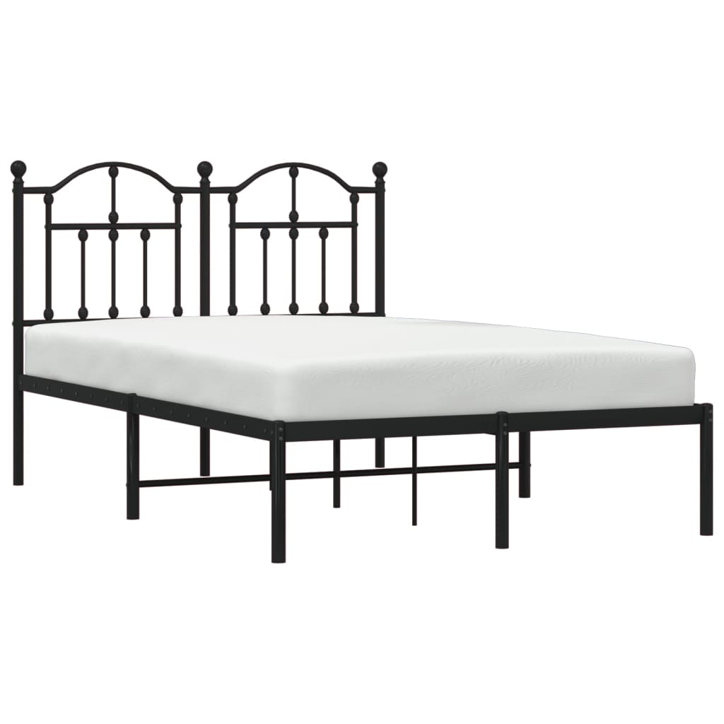 Estrutura de cama com cabeceira 120x200 cm metal preto