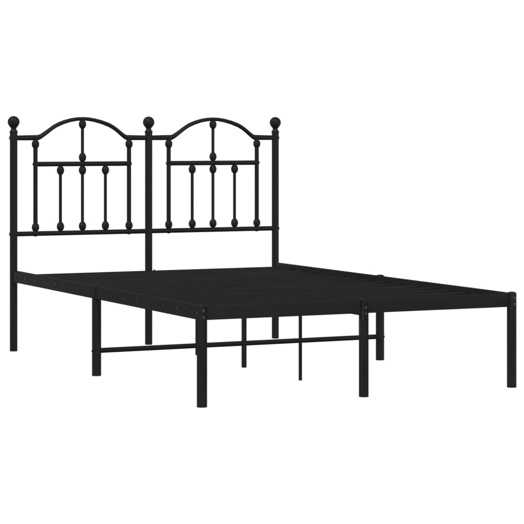 Estrutura de cama com cabeceira 120x200 cm metal preto