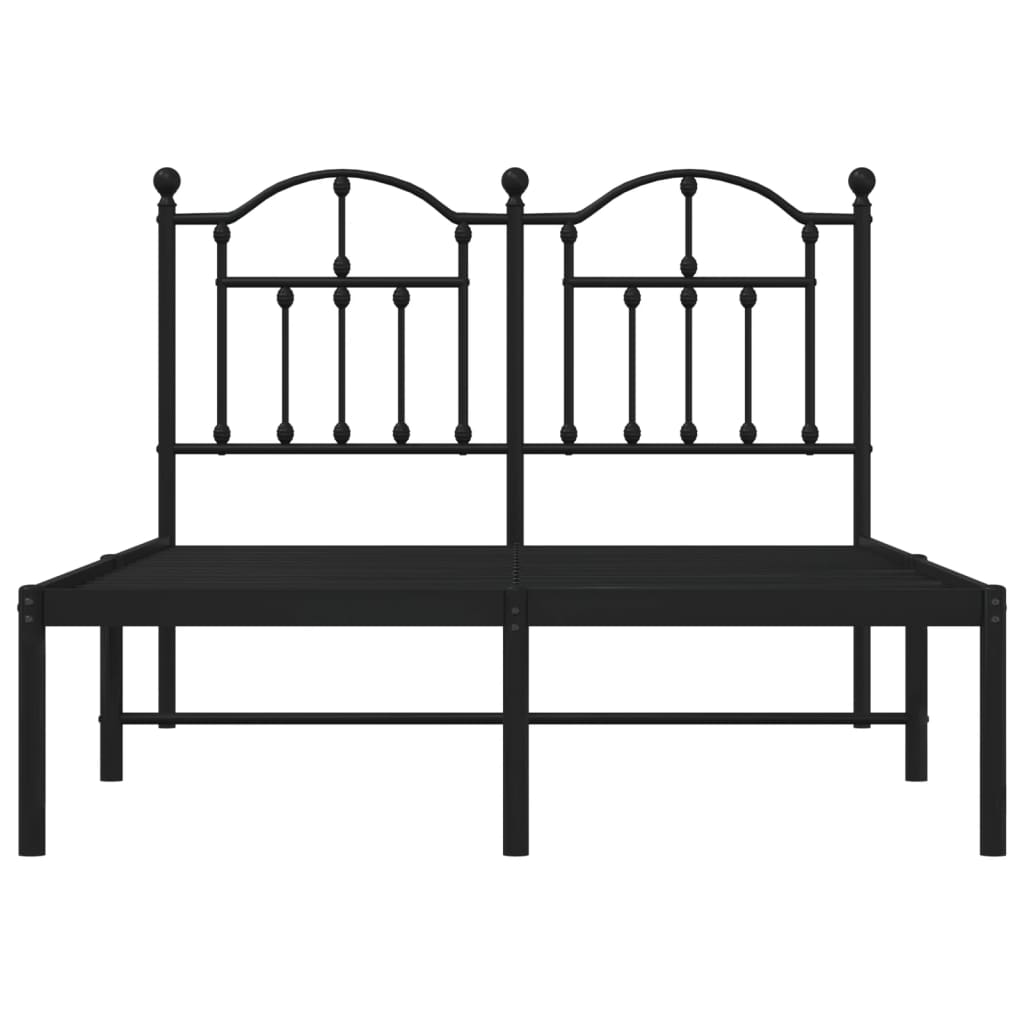 Estrutura de cama com cabeceira 120x200 cm metal preto