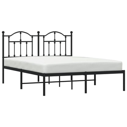 Estrutura de cama com cabeceira 140x200 cm metal preto