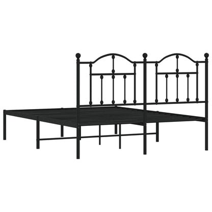 Estrutura de cama com cabeceira 140x200 cm metal preto