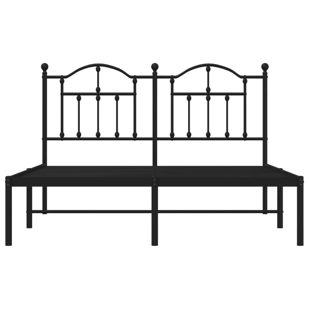 Estrutura de cama em metal com cabeceira 150x200 cm preto