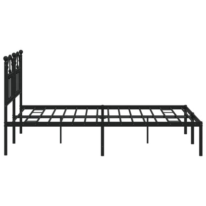 Estrutura de cama em metal com cabeceira 150x200 cm preto