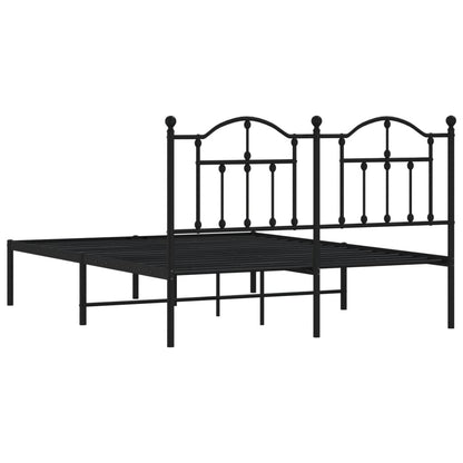 Estrutura de cama em metal com cabeceira 150x200 cm preto