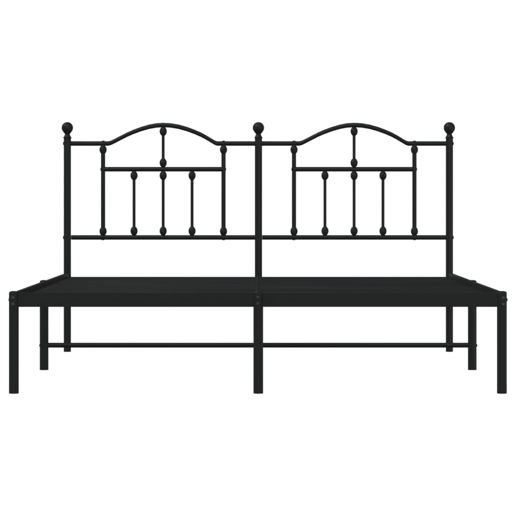 Estrutura de cama com cabeceira 160x200 cm metal preto